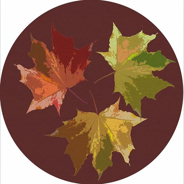 Autumn Leaves Porto 16" Round Pebble Placemat Set of 4