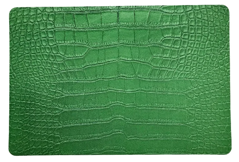 Crocodile Weatherley Green 17.5 Rectangle Pebble Placemats, Set Of 4