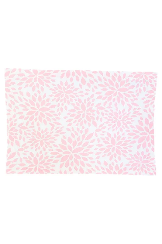 dahlia blush pink printed cloth placemats