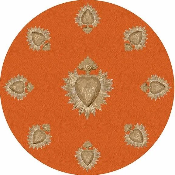 Ex Vote Orange 16" Round Pebble Placemat Set of 4