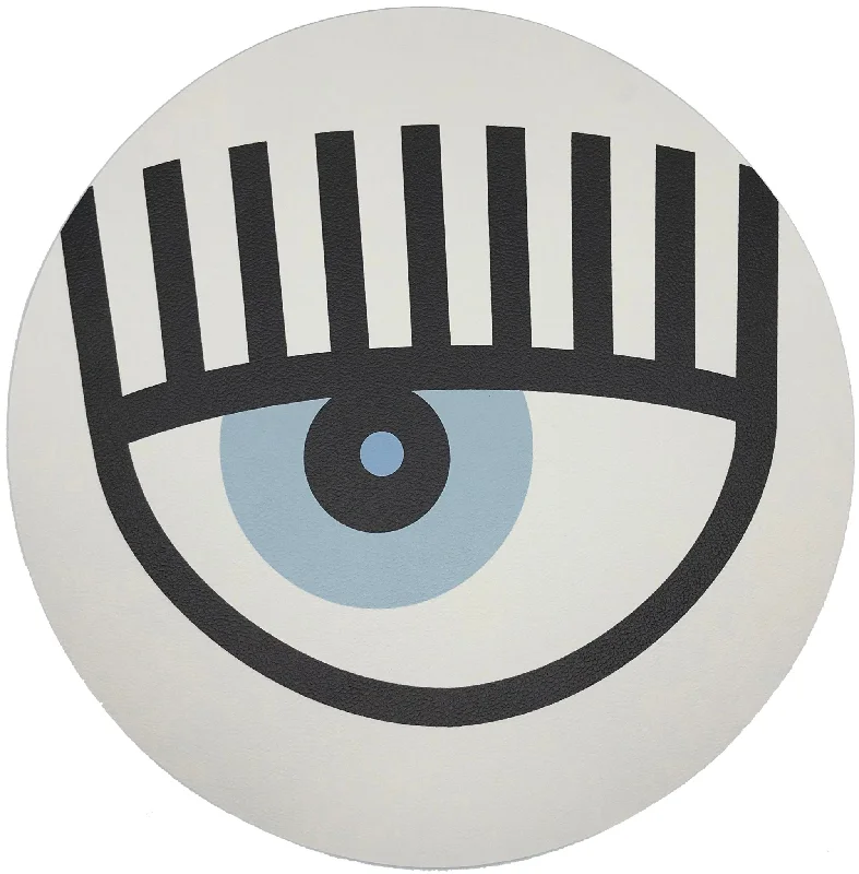 Evil Eye Eyes Wide Open White 16 Round Pebble Placemats, Set Of 4