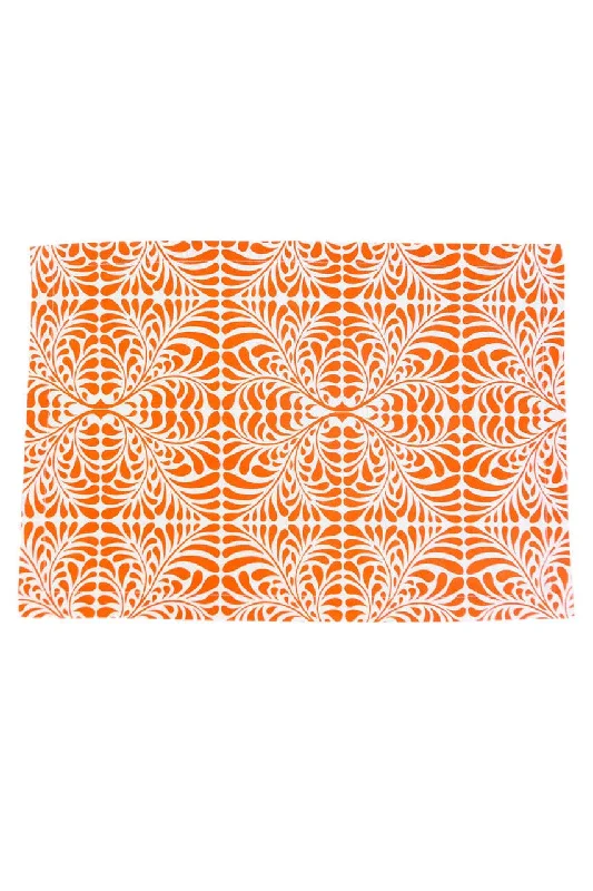 fern orange printed cloth placemats