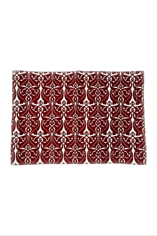 filigree claret red printed cloth placemats