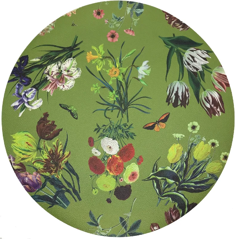 Flora Fauna Fontana 16" Round Pebble Placemat, Set Of 4