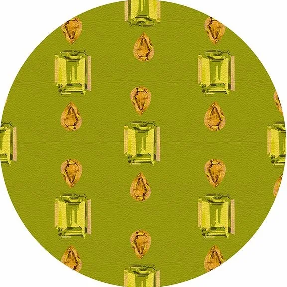 Gem Peridot Acid 16" Round Pebble Placemat Set of 4