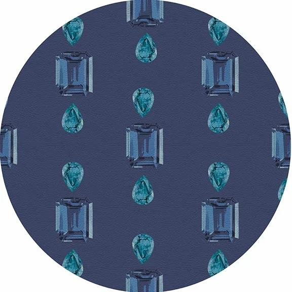 Gem Sapphires Blue 16" Round Pebble Placemat Set of 4