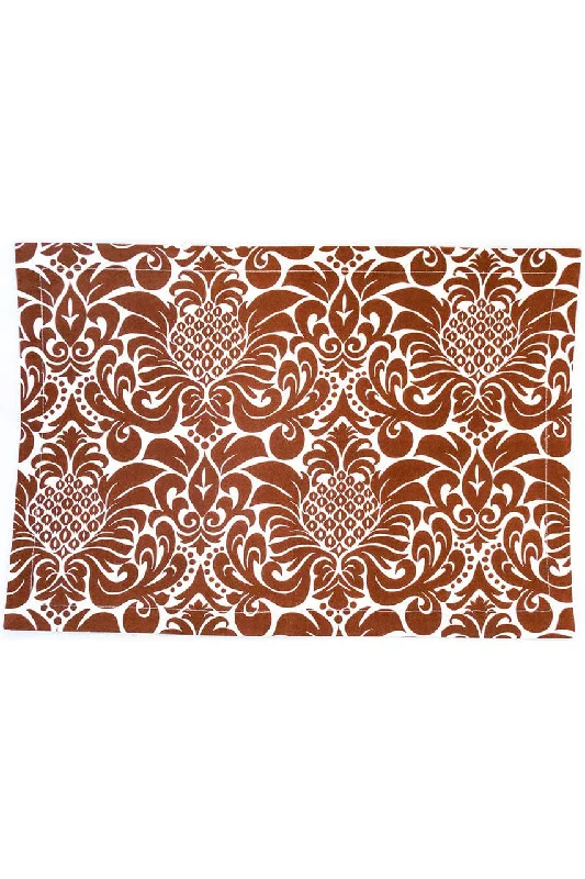 gracious chocolate brown printed cloth placemats