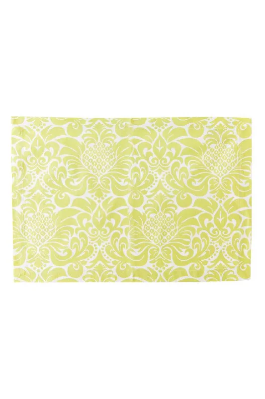 gracious linden green printed cloth placemats