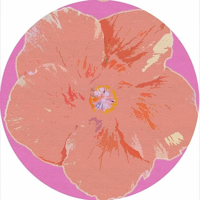 Hibiscus Orchid 16" Round Pebble Placemat Set of 4