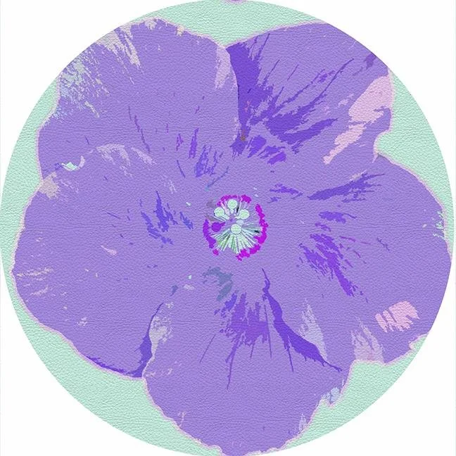 Hibiscus Wander 16" Round Pebble Placemat Set of 4