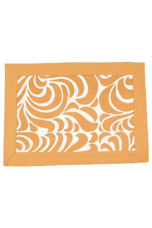 nouveau camel yellow reversible cloth placemat