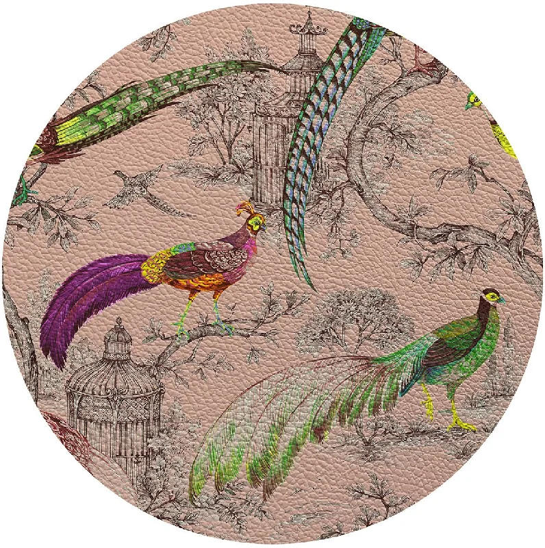 Pheasant Fall Sauvage Savannah 16" Round Pebble Placemat, Set of 4