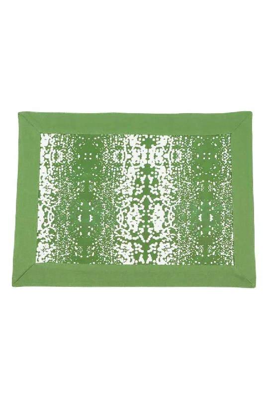 snowfall peridot green reversible cloth placemat