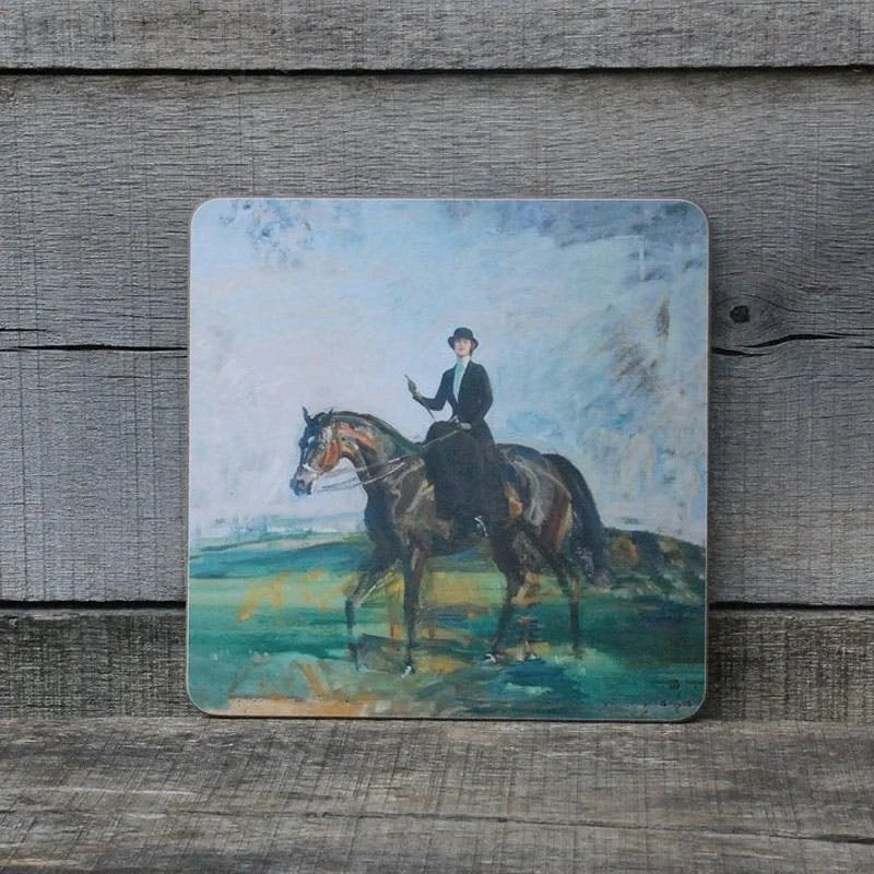 Sir Alfred Munnings "Lady Munnings Riding a Bay Hunter" Placemat, 24cm x 24cm