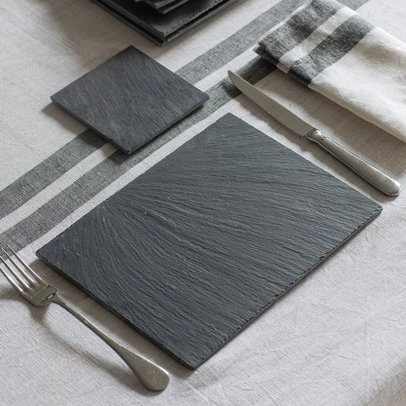 Slate Set of 4 Placemats, Black