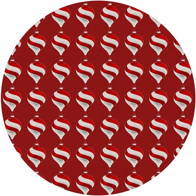 Xmas Ornament Red 16" Round Pebble Placemat Set of 4