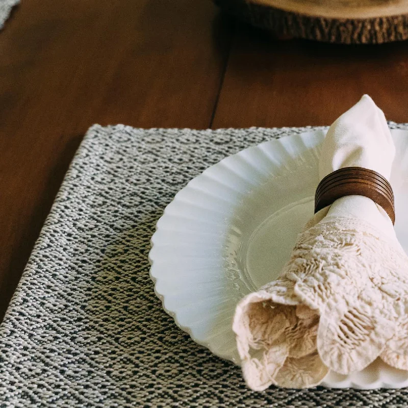 Hand Woven Windowpane Gray Placemats