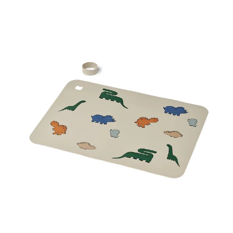 Liewood Jude Printed Placemat - Dinosaurs - Mist