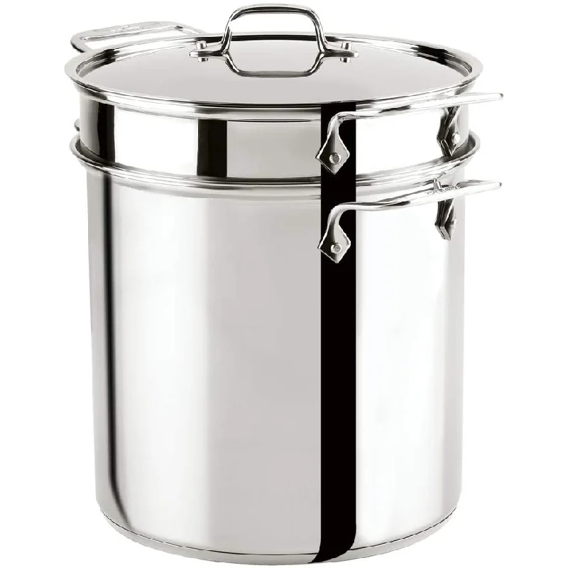 All-Clad 12 Qt Multi Cooker with Perforated Insert & Steamer Basket, Stainless Steel