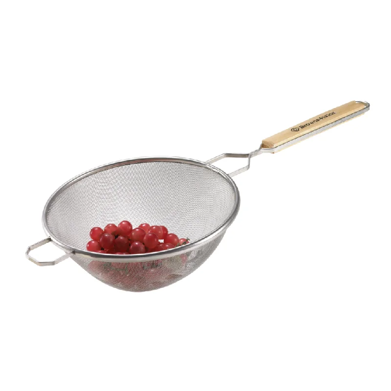 Browne 4.8" Single Mesh Medium Strainer with Wood Handle