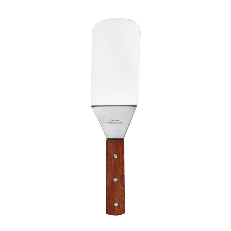 Browne 8" x 3" Turner with Wood Handle, Stainless Steel