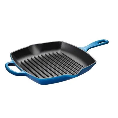 Le Creuset 10.25" Square Skillet Grill, Blueberry