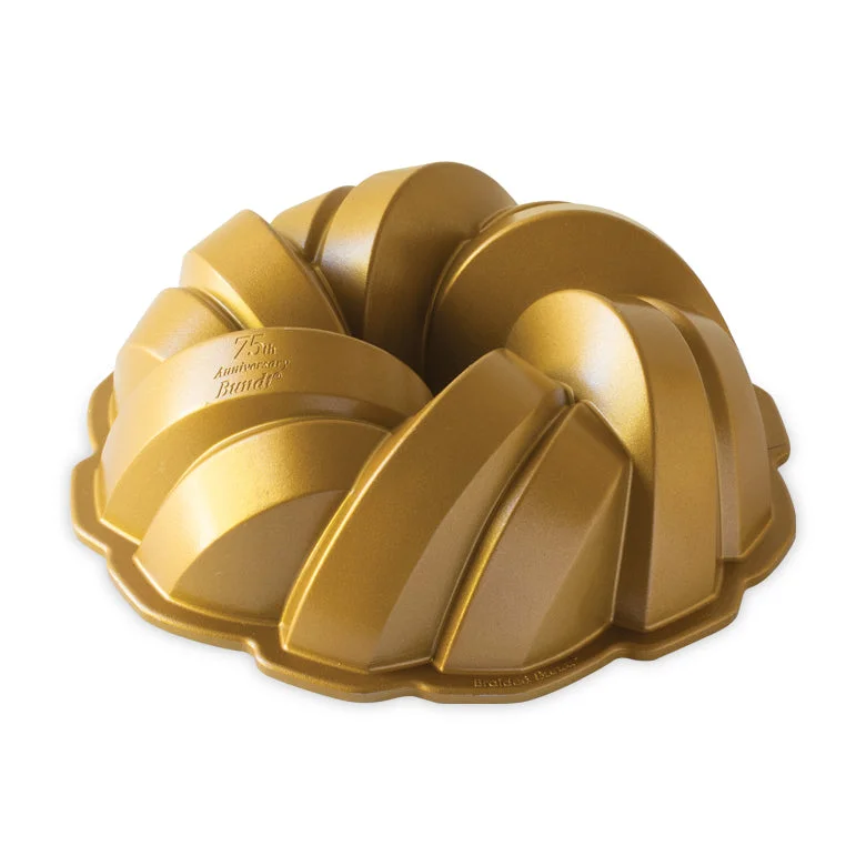 Nordic Ware 12 Cup 75th Anniversary Bundt Pan, Gold