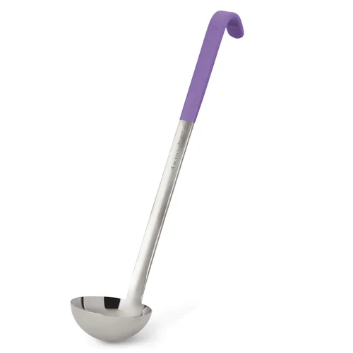 Vollrath Jacob's Pride 4 Oz One Piece Ladle with Purple Kool-Touch Handle, Stainless Steel