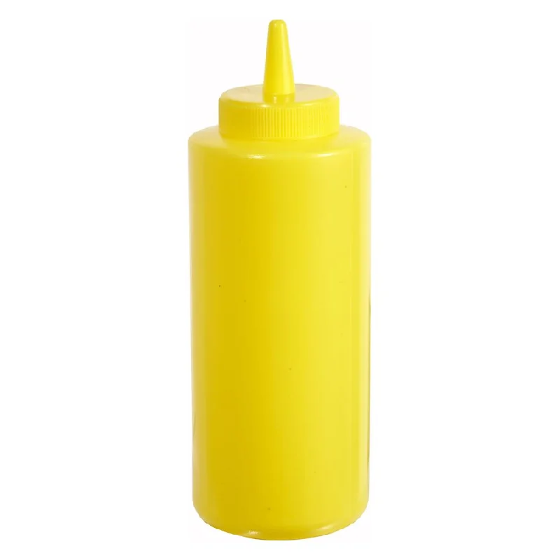 Winco 12 Oz Squeeze Bottle 6 /Pack, Yellow - PSB-12Y