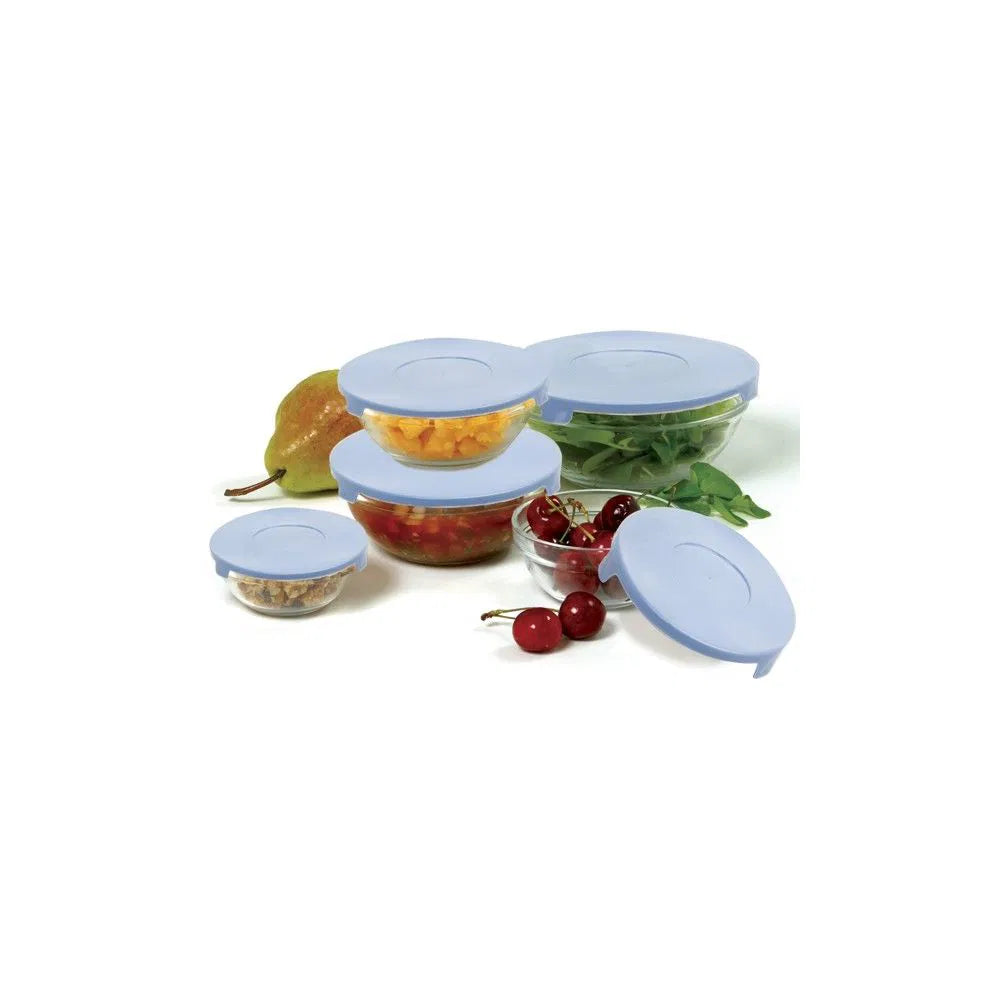 Glass Bowl Set with Lids - 10 piece