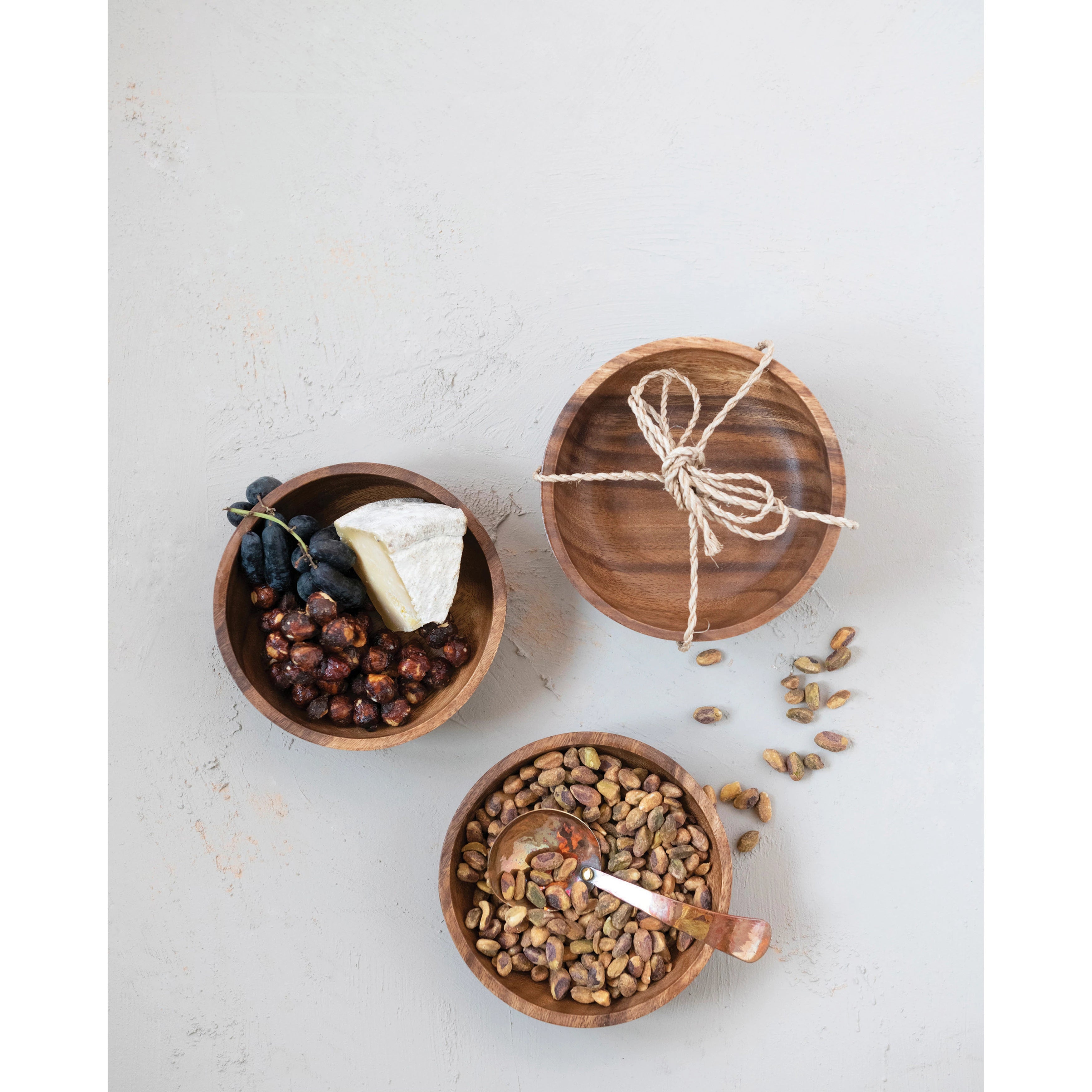 Creative Co-op - Round Acacia Wood Bowls