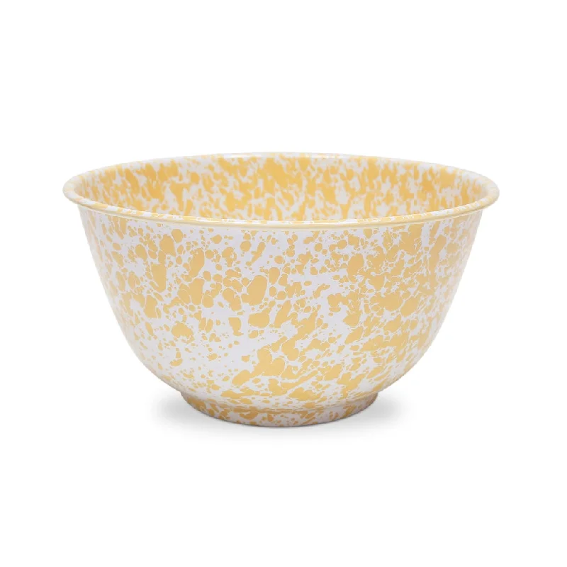 Crow Canyon - Enamelware Splatter Large Serving Bowl, Yellow