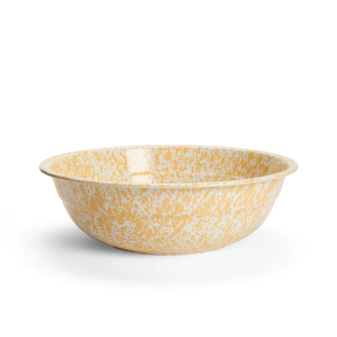 Crow Canyon - Enamelware Splatter Medium Basin, Yellow