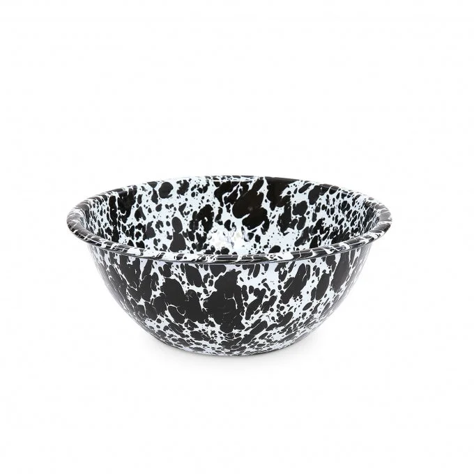 Crow Canyon - Enamelware Splatter Small Serving Bowl, Black