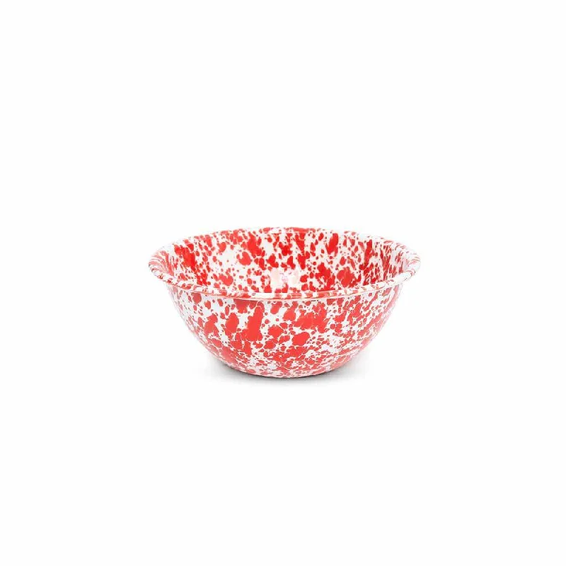 Crow Canyon - Enamelware Splatter Small Serving Bowl, Red