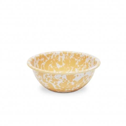 Crow Canyon - Enamelware Splatter Small Serving Bowl, Yellow