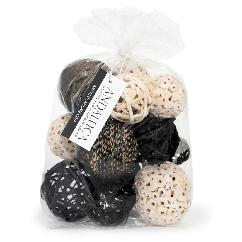 Decorative Balls Bag Bowl Filler Home Decor (Black & White)