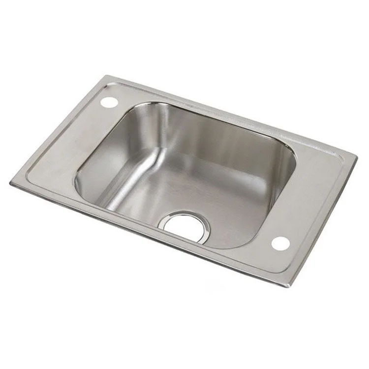 Classroom Sink Celebrity 25 x 17 Inch Single Bowl Rectangular 4 Hole Brushed Satin Drop-In Minimum Cabinet Size 30 Inch 6-7/8 Inch 20 Gauge Bottom Only Pads