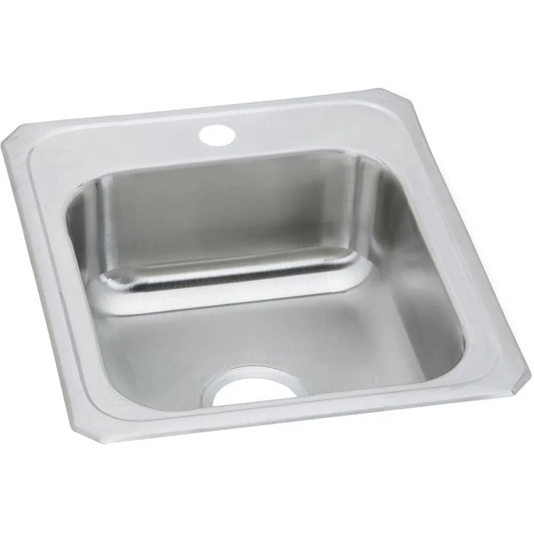 Celebrity 17" Single Bowl Stainless Steel Drop-In Kitchen Sink with 1 Hole