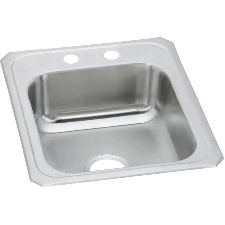 Celebrity 17" Single Bowl Stainless Steel Drop-In Kitchen Sink with 2 Holes