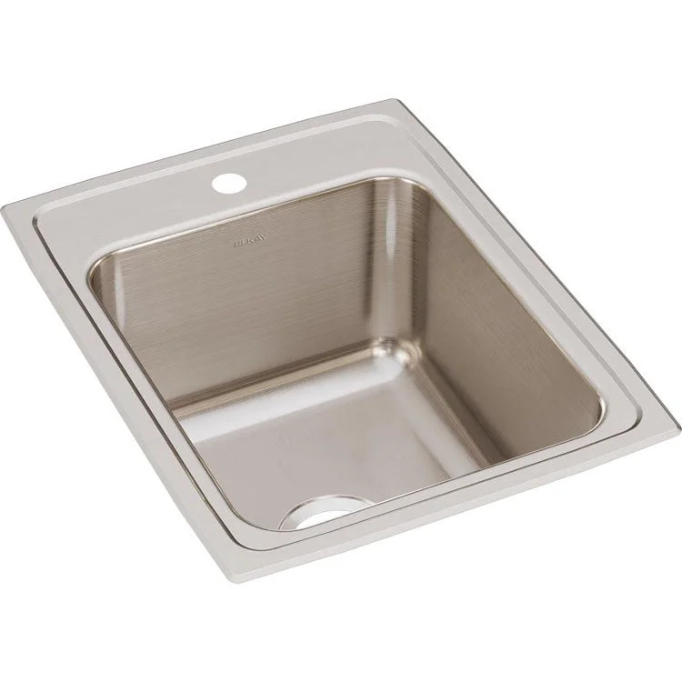 Lustertone Classic 17" Single Bowl Stainless Steel Drop-In Kitchen Sink with 1 Hole