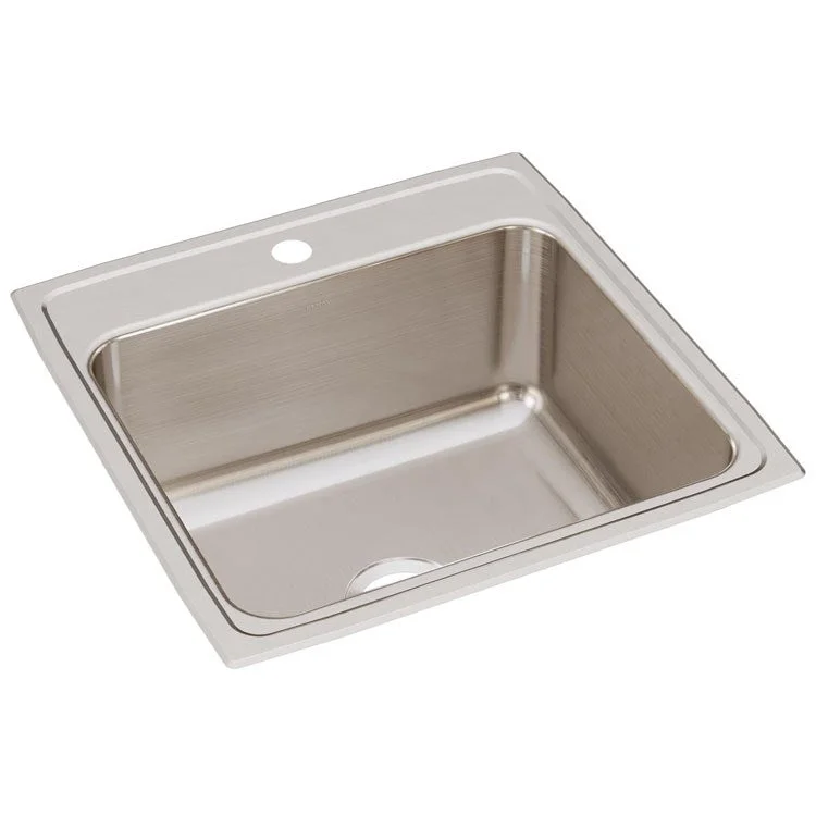 Lustertone Classic 22" Single Bowl Stainless Steel Drop-In Kitchen Sink with 1 Hole