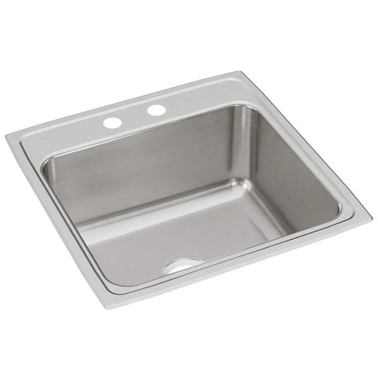 Lustertone Classic 22" Single Bowl Stainless Steel Drop-In Kitchen Sink with 2 Holes