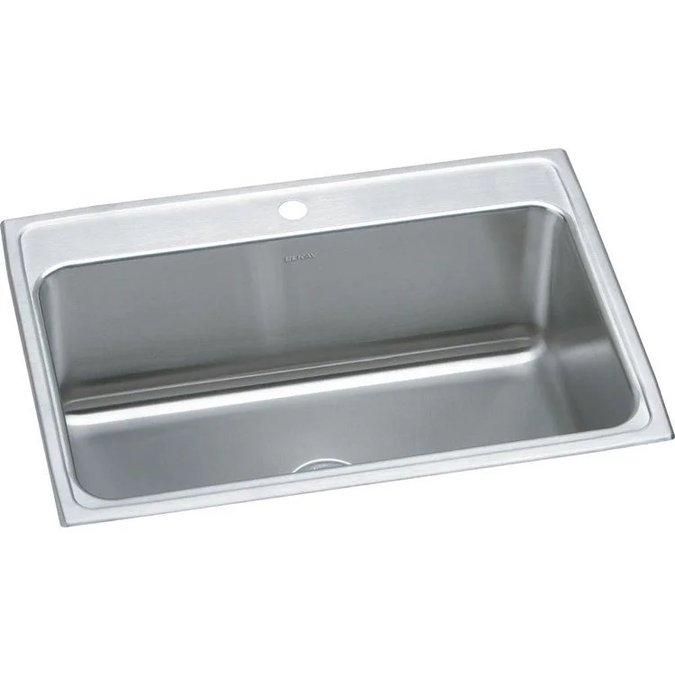 Kitchen Sink Lustertone Classic 31 x 22 Inch Single Bowl 1 Hole Lustrous Satin Drop-In 11-5/8 Inch