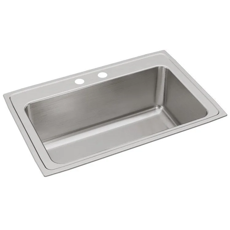 Kitchen Sink Lustertone Classic 33 x 22 Inch Single Bowl 2 Hole Lustrous Satin Drop-In 11-5/8 Inch