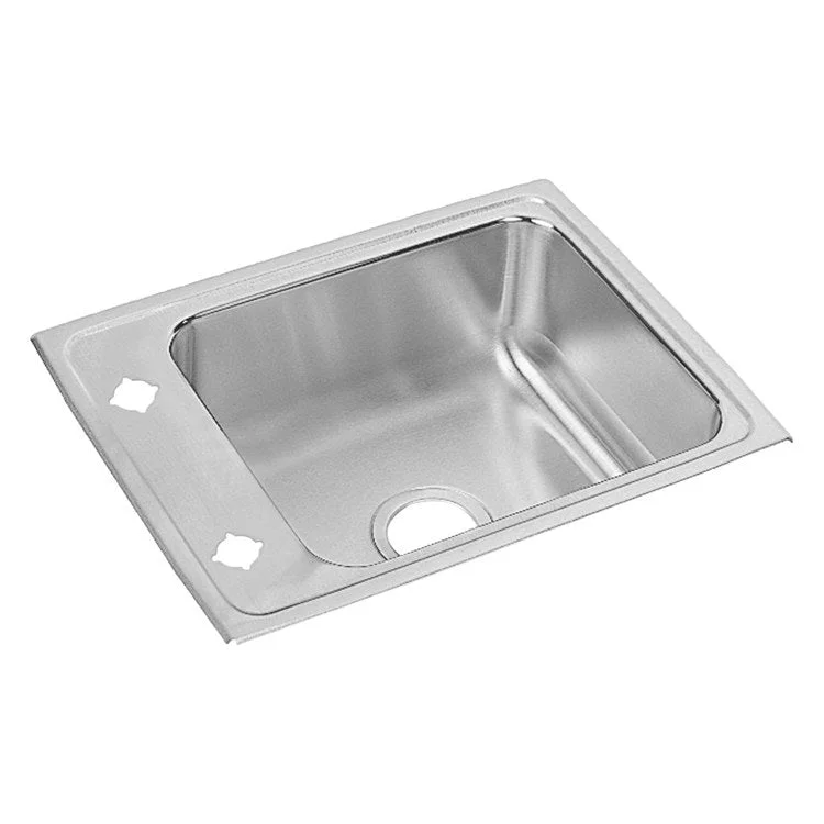 Classroom Sink Lustertone 22 x 17 Inch Single Bowl ADA Rectangular 1 Hole Lustrous Satin Drop-In Minimum Cabinet Size 27 Inch 6 Inch 18 Gauge Bottom Only Pads