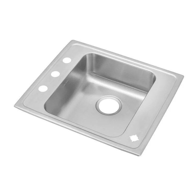 Classroom Sink Lustertone 22 x 19.5 Inch Single Bowl ADA Rectangular Lustrous Satin Drop-In Minimum Cabinet Size 27 Inch 5-1/2 Inch 18 Gauge