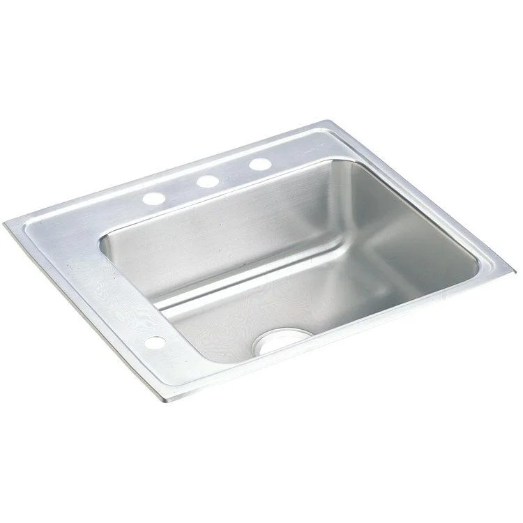 Classroom Sink Lustertone 22 x 19.5 Inch Single Bowl ADA Rectangular Left 4 Hole Lustrous Satin Drop-In Minimum Cabinet Size 27 Inch 6 Inch 18 Gauge Bottom Only Pads