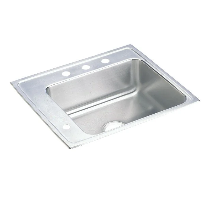 Classroom Sink Lustertone 25 x 22 Inch Single Bowl ADA Left Lustrous Satin Drop-In Minimum Cabinet Size 30 Inch 4-1/2 Inch 18 Gauge Bottom Only Pads 64090012 Mounting Hardware Included for Countertops Up to 3/4IN