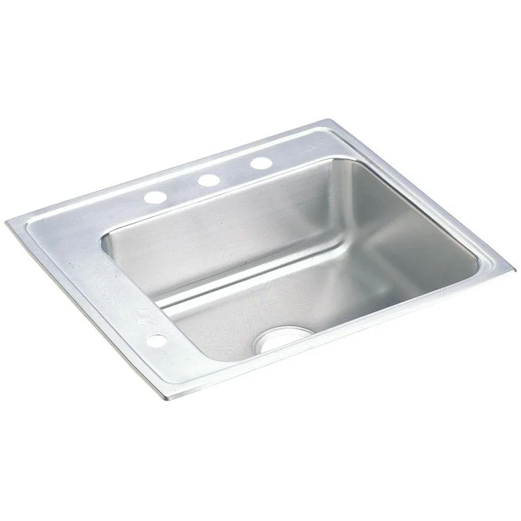 Classroom Sink Lustertone 25 x 22 Inch Single Bowl ADA Left 3 Hole Lustrous Satin Drop-In Minimum Cabinet Size 30 Inch 4-1/2 Inch 18 Gauge Bottom Only Pads 64090012 Mounting Hardware Included for Countertops Up to 3/4IN